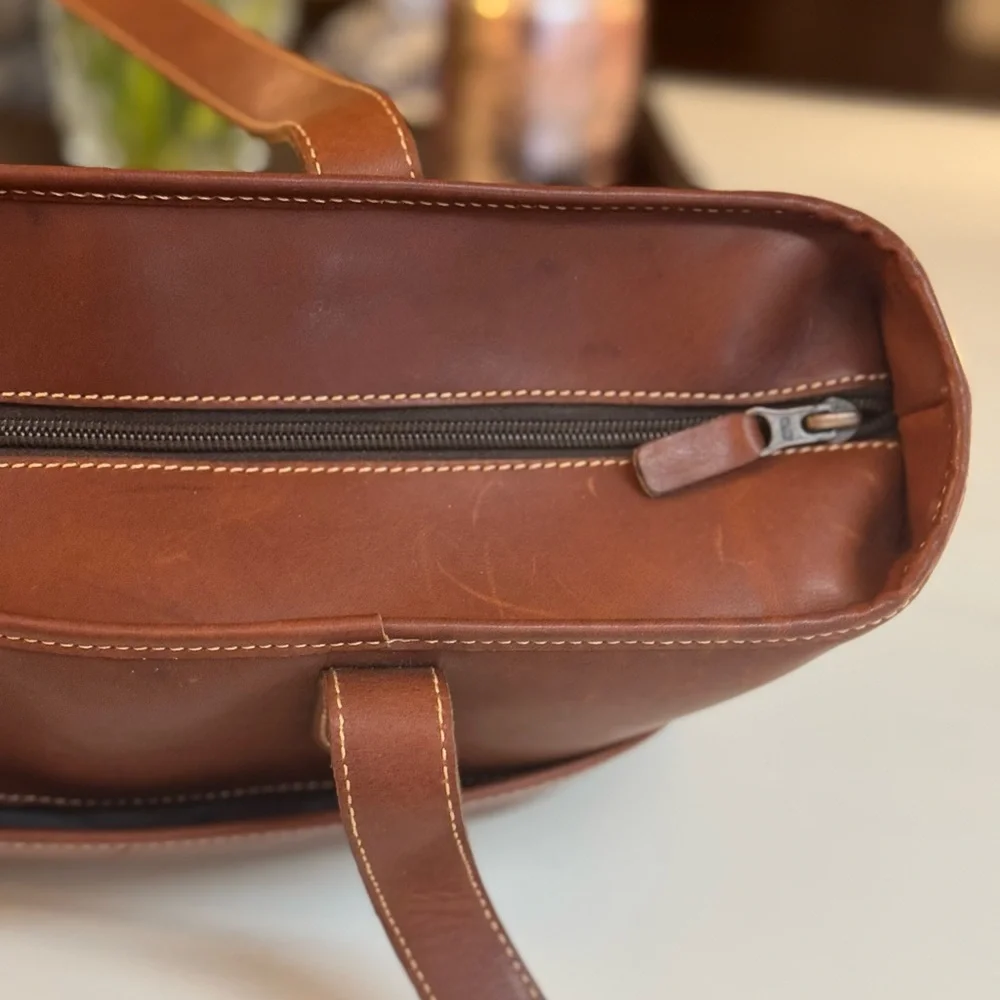 🤎 LEVENGER MADE IN ENGLAND BROWN LEATHER TOTE BAG! - Picture 7 of 10